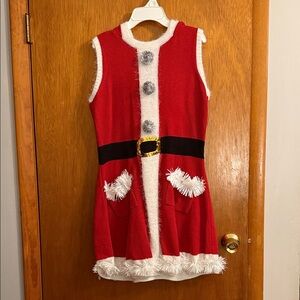 No Boundaries Red and White Santa Knit Dress